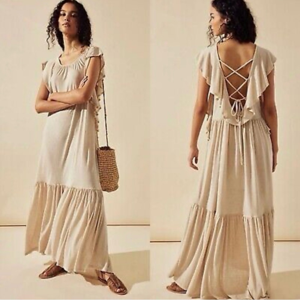 Elegant Cream Maxi Dress